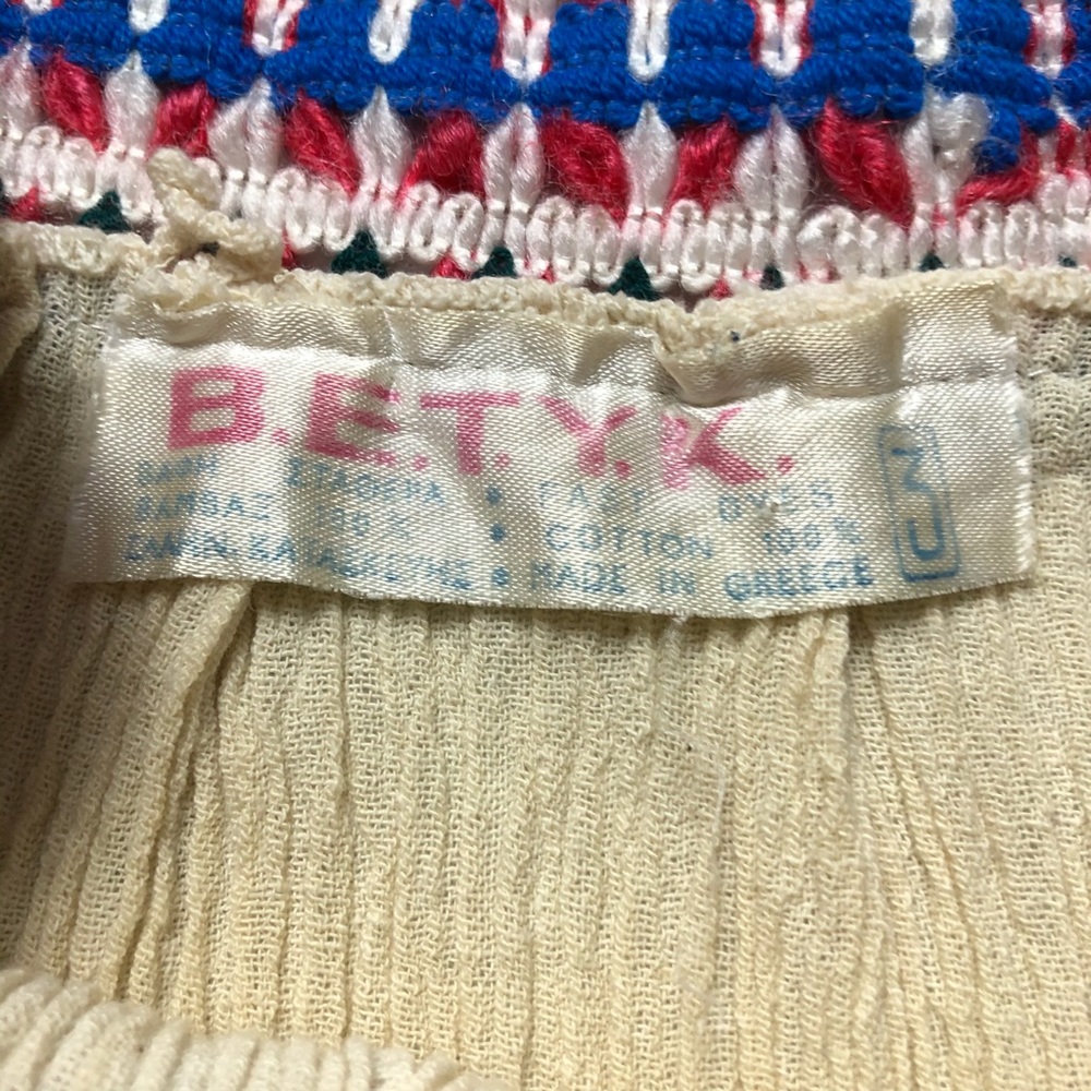 Vintage BETYK Festival Boho Cotton Peasant Blouse - Picture 4 of 6